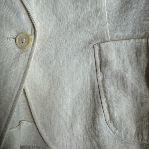 Vintage 90s Ralph Lauren Blue Label 100% White Linen Made in Italy Blazer Jacket - Picture 16 of 16